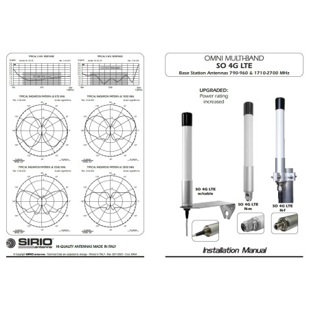 Sirio SO-4G LTE Base antenna for telephone repeaters 790-960 & 1710-2700 MHz