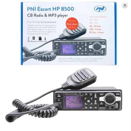 PNI HP8500 Stazione radio CB e lettore MP3 PNI Escort HP 8500 ASQ include cuffie con microfono