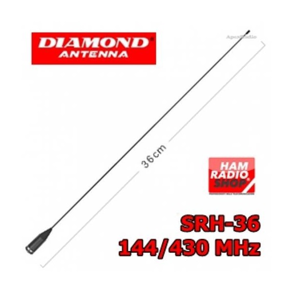 DIAMOND SRH-36 Antenna per portatili  banda 144-430 MHz CODA DI TOPO