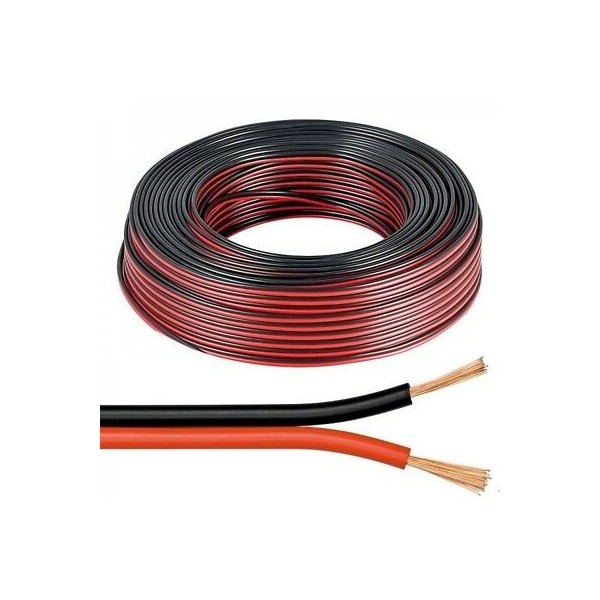 Red-black two-wire flat section. 2.5 mm2, sold by the meter