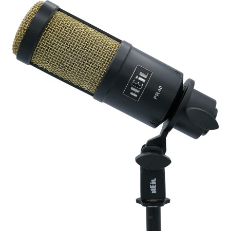 Heil Sound PR40 - Microphone dynamique haut de gamme, noir et or