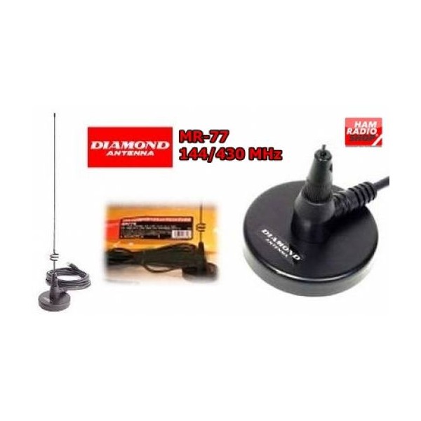 DIAMOND MR77S Antenna veicolare magnetica bibanda 144-430 MHz connettore SMA