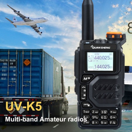 QUANSHENG UV-K5 VHF UHF Transceiver, RX 50-600 MHz und AIR BAND