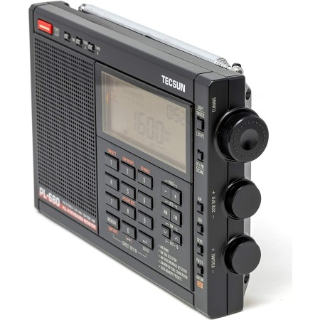 TECSUN TECSUN PL-680 BLACK RICEVITORE PORTATILE ALL MODE 1,7-30 MHz+ VHF AIR BAND