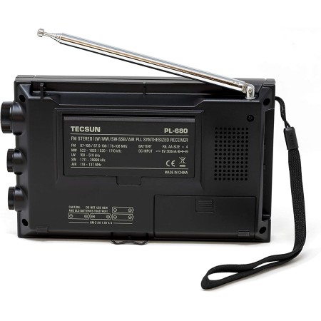 TECSUN TECSUN PL-680 BLACK RICEVITORE PORTATILE ALL MODE 1,7-30 MHz+ VHF AIR BAND