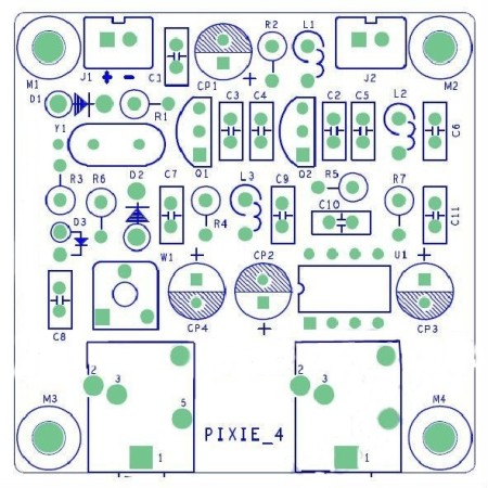 Kit HRS QRP - Émetteur-récepteur CW bande 40 mètres 7,023 MHz avec boîtier en plexiglas