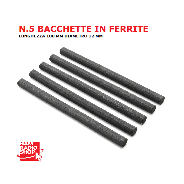 BACCHETTA IN FERRITE 5 PEZZI MM 12X100