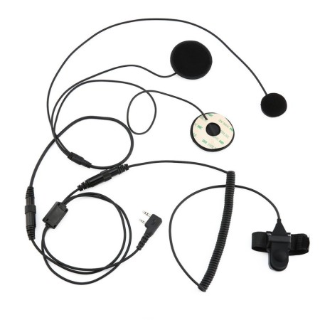 HRS PJD501K Kit casque moto avec casque stéréo, microphone et connexion PTT standard Kenwood