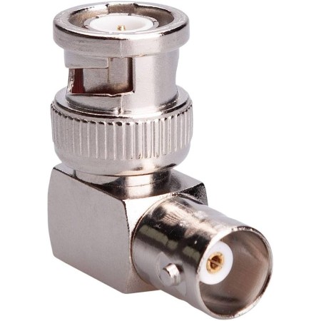 90 Degree Coaxial Adapter BNC Male to BNC Female