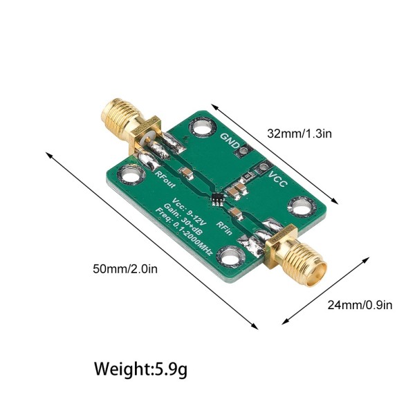 Amplificateur LNA à faible bruit 0,1-2000+MHz (30dB) à faible bruit