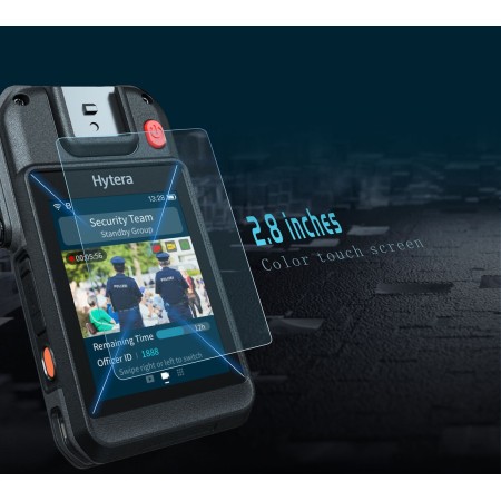 Hytera VM750D - Bodycam 4G, PTT, homme à terre, écran tactile