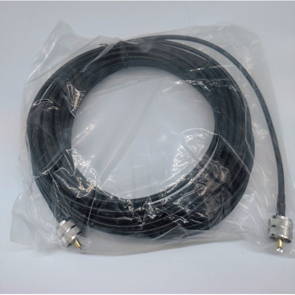 RG-58 coaxial cable headed with 2 PL-259, length 10 meters