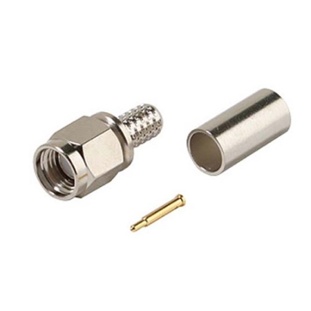 SMA Male crimp connector for RG-58, Airborne 5, XT-2400