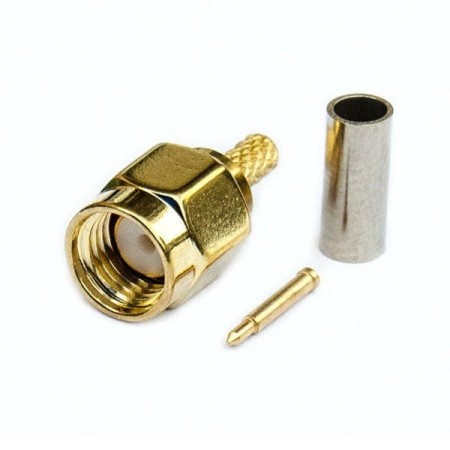 SMA Male crimp connector for RG-58, Airborne 5, XT-2400