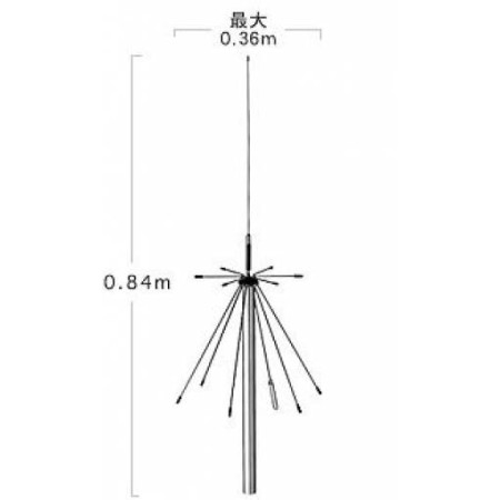 Diamond D-190 Broadband disco antenna: 100 - 1,500 MHz