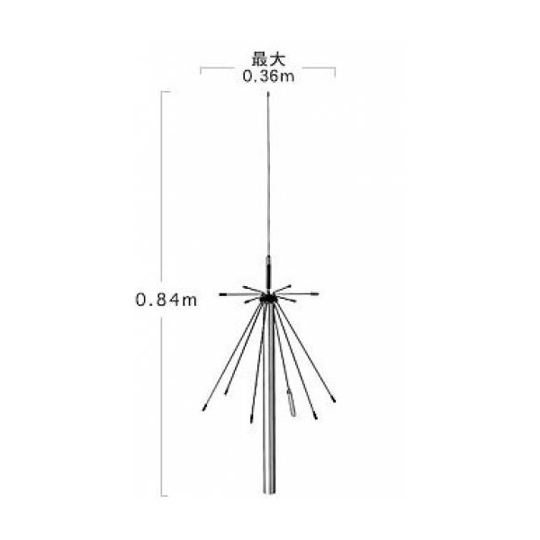 Antenne disco haut débit Diamond D-190 : 100 - 1 500 MHz