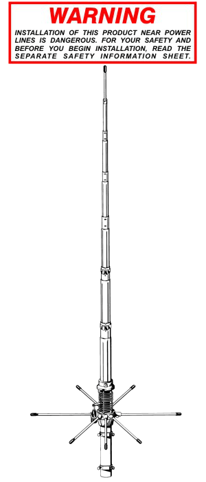 Sirio 827 Antenna verticale da base 5/8 CB 27 MHz alto guadagno