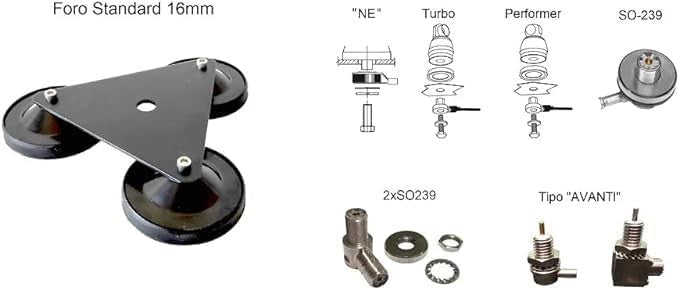 Base magnetica neutra 3 magneti diametro 9 mm