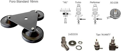 Base magnetica neutra 3 magneti diametro 9 mm