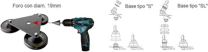 Base magnetica neutra 3 magneti diametro 9 mm