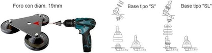 Base magnetica neutra 3 magneti diametro 9 mm