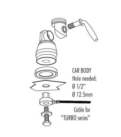 Sirio MINI TURBO Model “S” BLACK COAX - Antenna veicolare C.B. 800W, 125 cm.