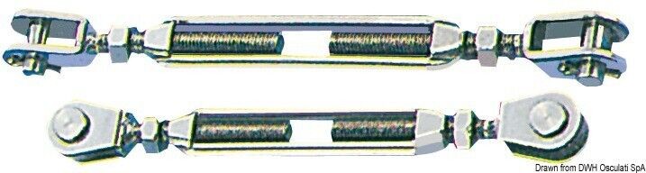 Tenditore per tiranti 10 mm acciaio inox  due forcelle fisse