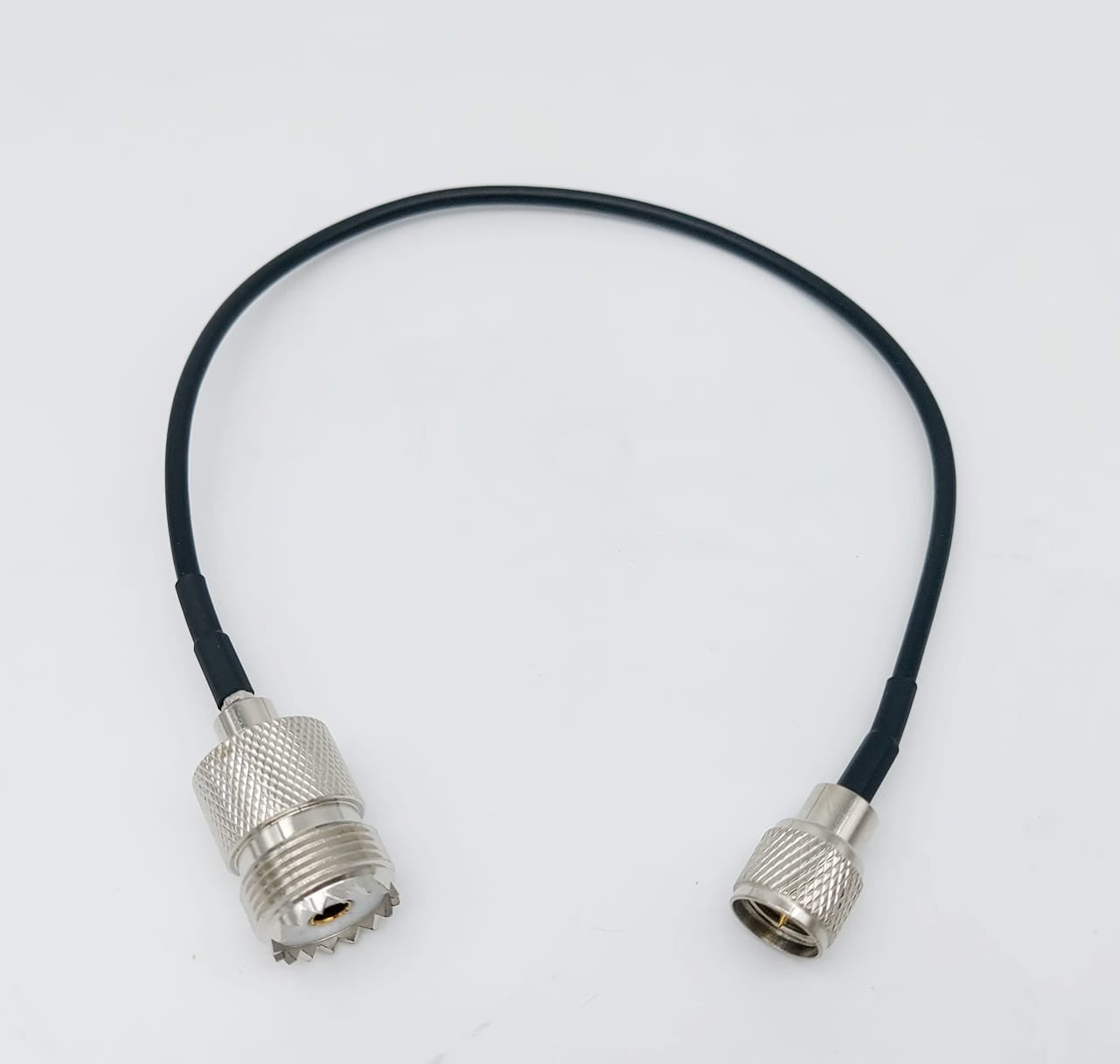 Cavetto adattatore da Mini UHF maschio a femmina SO239, lunghezza 20 cm, cavo RG-174