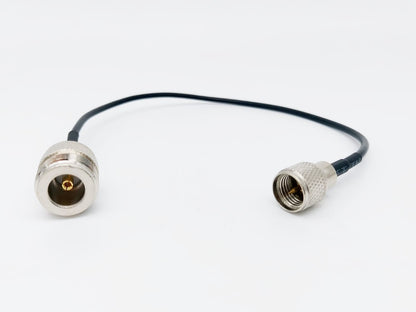 Cavetto adattatore da Mini UHF maschi a Femmina N lunghezza 20 cm RG-174