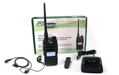 Polmar DB-5MKII Ricetrasmettitore bibanda 144/430 MHz con auricolare microfono