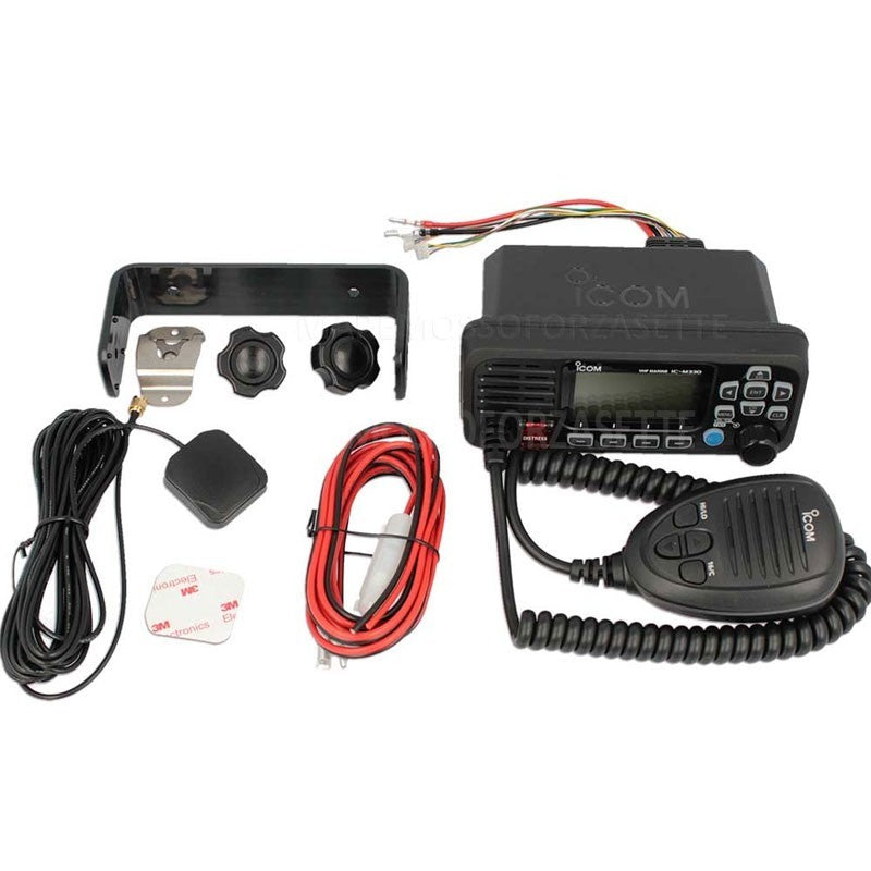 IC-M330GE Ricetrasmettitore fisso nautico VHF/FM nero DSC in classe D/GPS con 25W di potenza RF, grado di protezione IPX7
