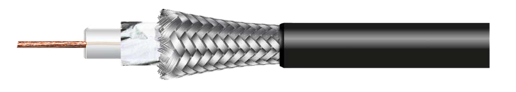 HF-214UF PVC - Bobina 100m. Cavo coassiale ad alte prestazioni, bassa perdita, diametro 5,4 mm
