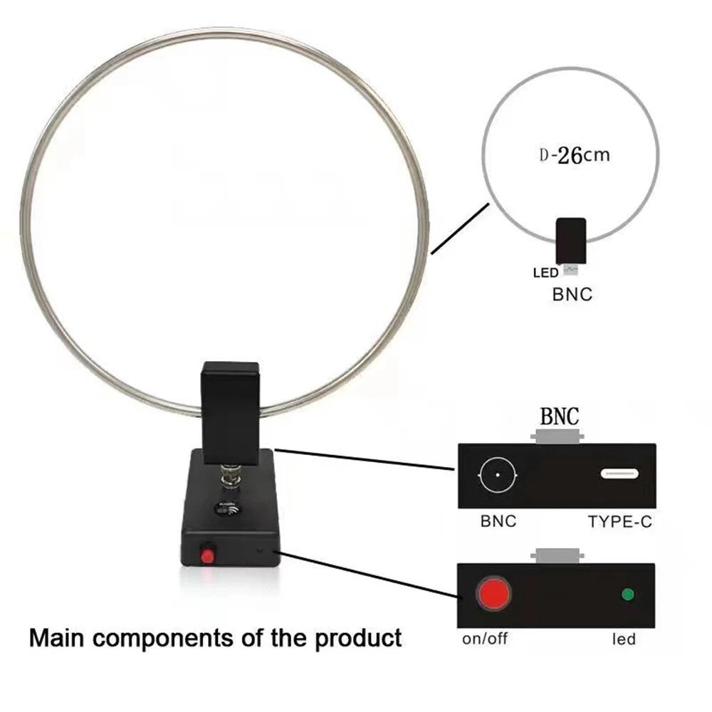 Deshibo GA-800 Antenna Loop attiva RX, 10kHz - 159MHz