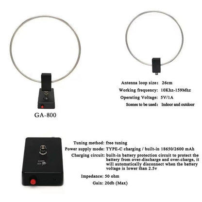Deshibo GA-800 Antenna Loop attiva RX, 10kHz - 159MHz