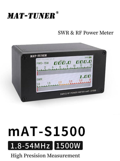 mAT-S1500 mAT-Tuner Wattmetro digitale rosmetro 1.8-54MHZ 1500W 4.3 pollici LCDr