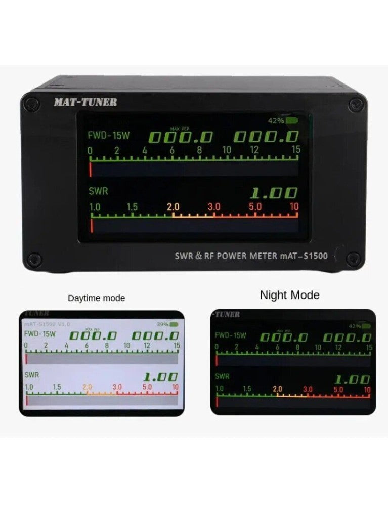 mAT-S1500 mAT-Tuner Wattmetro digitale rosmetro 1.8-54MHZ 1500W 4.3 pollici LCDr