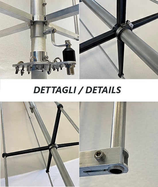 Grazioli MV6 - Antenna Verticale Multibanda 1/4 ? Ground Plane HF 20, 17, 15, 12, 10m + VHF 6m