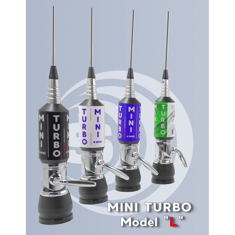 Sirio MINI TURBO Model “L” PL - ITALY - Antenna veicolare C.B. 1000W, 165 cm.Connettore PL259