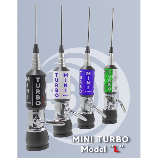 Sirio MINI TURBO Model “L”  BLACK COAX - Antenna veicolare C.B. 1000W, 165 cm. con cavo RG-58