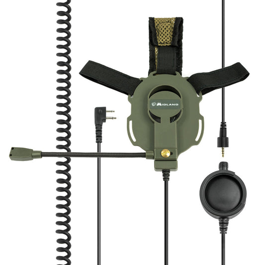 BOW-M EVO - Microfono / auricolare militare con PTT tattico Connettore Midland