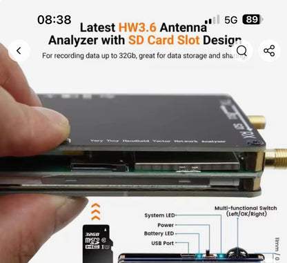 NanoVNA-H 10KHz-900MHz Vector Network Antenna Analyzer VNA HF VHF UHF