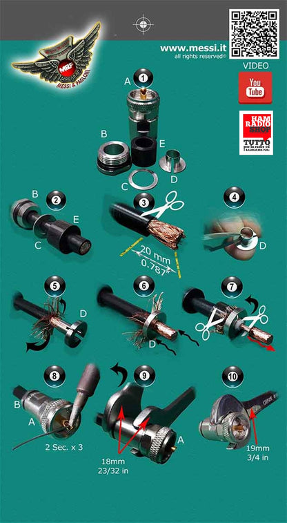 MESSI E PAOLONI - CONNETTORE "N" PER ULTRAFLEX 13 E HYPERFLEX 13