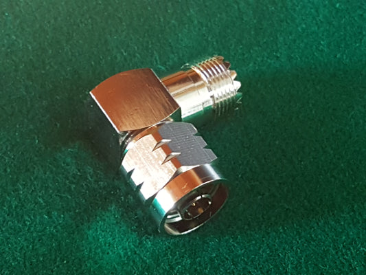 ADATTATORE DA MASCHIO N A FEMMINA UHF SO-239 A 90 GRADI