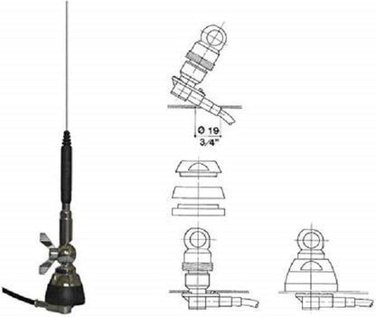Sirio SDB 270 BLACK SL - Antenna veicolare inclinabile 144/430 MHz