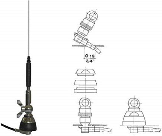 Sirio SDB 270 BLACK SL - Antenna veicolare inclinabile 144/430 MHz