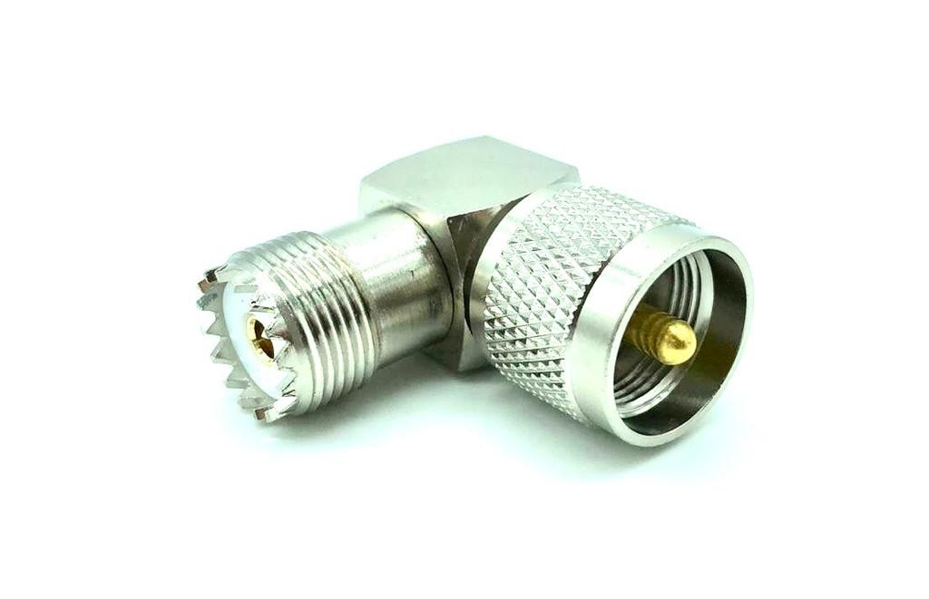 HRS MFPL90 - Adattatore da UHF a femmina UHF, tipo a 90°