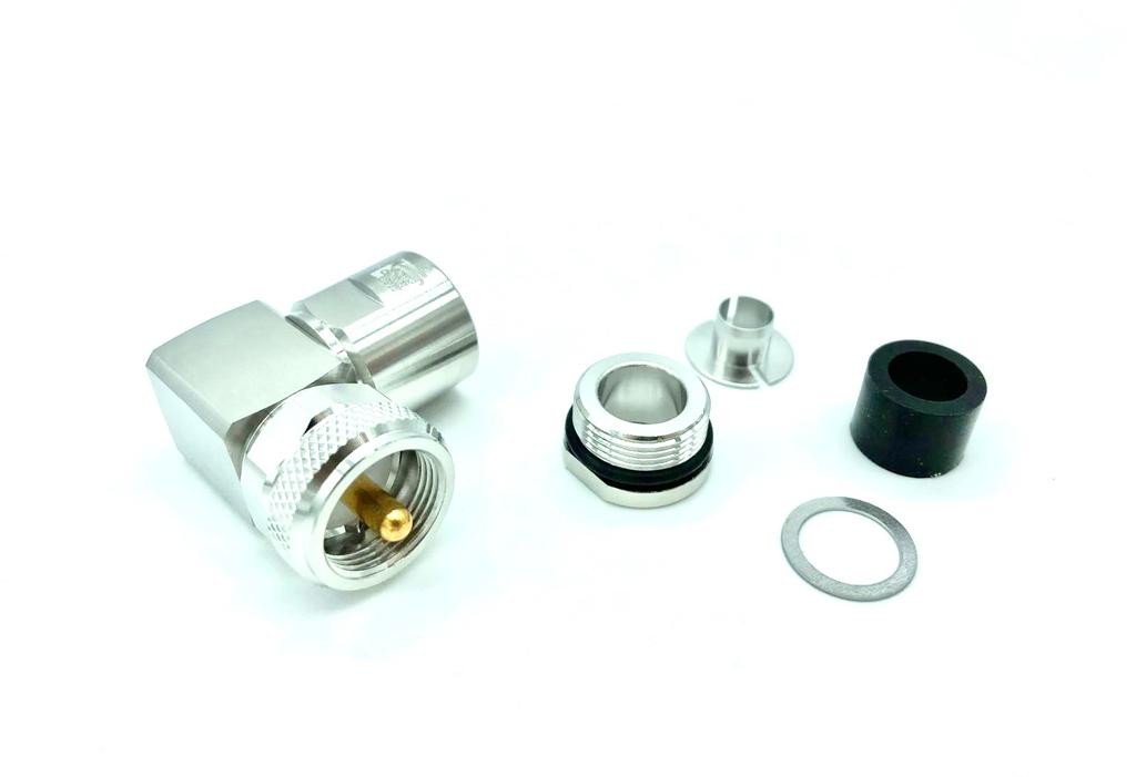 HRS PL10PRO90 - Connettore professionale PL maschio a 90 gradi per cavi 10,3 mm