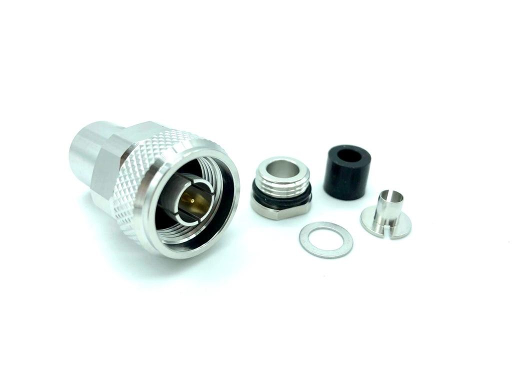 HRS N6PRO - Connettore professionale N maschio per cavi 6,3mm RG-8Mini RF-240