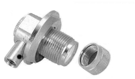 Connettore femmina UHF (SO-239) a 90°, a vite, con cappuccio per cavi 6-7mm