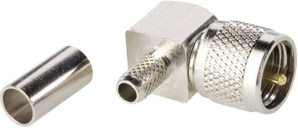 Connettore Mini UHF maschio a crimpare 90° x cavi 5mm